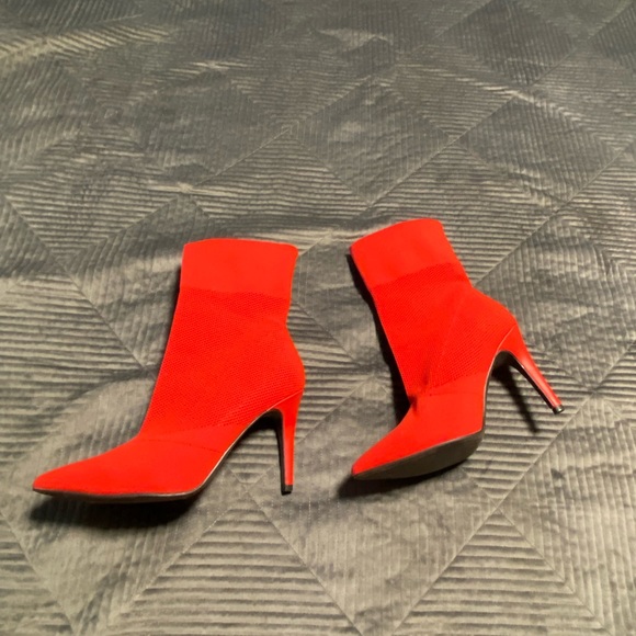 Red sock heels- BWOT - red heel booties - Picture 4 of 10